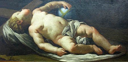 0 arte Giuseppe Antonio Felice Orelli Gesù Bambino dormiente sulla croce particolare 1742
