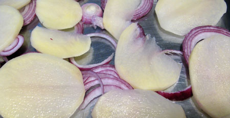 Cibo patate cipolle 450 verdure forno vegetali